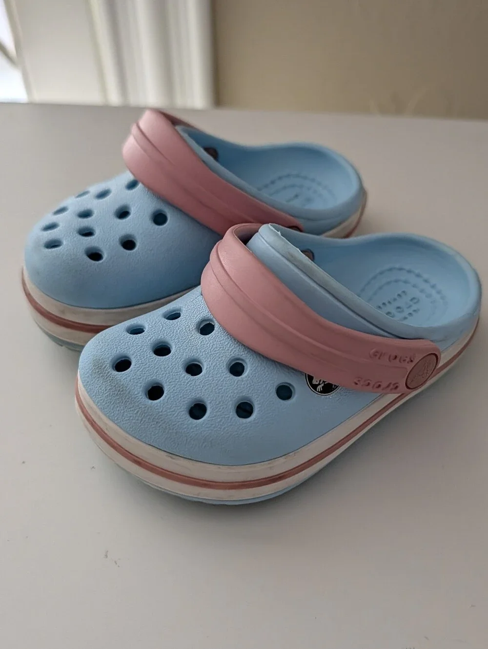 Crocs Crocband Light Blue and Pink